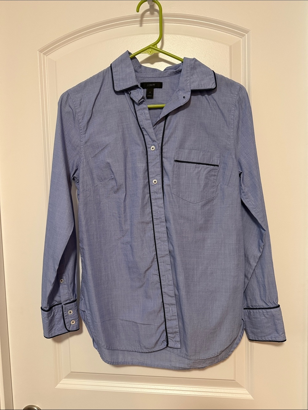J. Crew Light Blue Button-Up Shirt with Contrast Trim